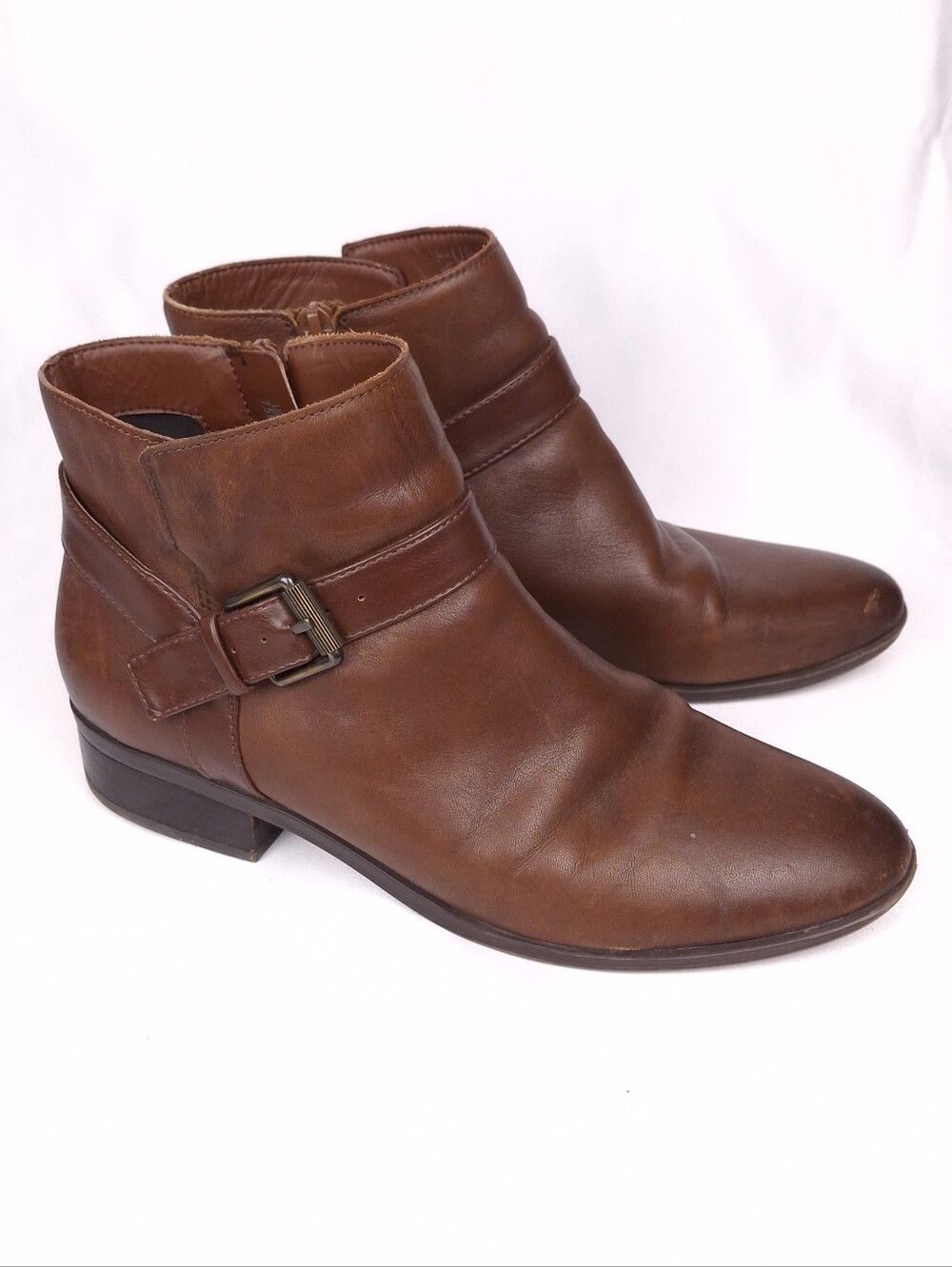 Naturalizer Ronan leather ankle boots equestrian preppy old money fall brown